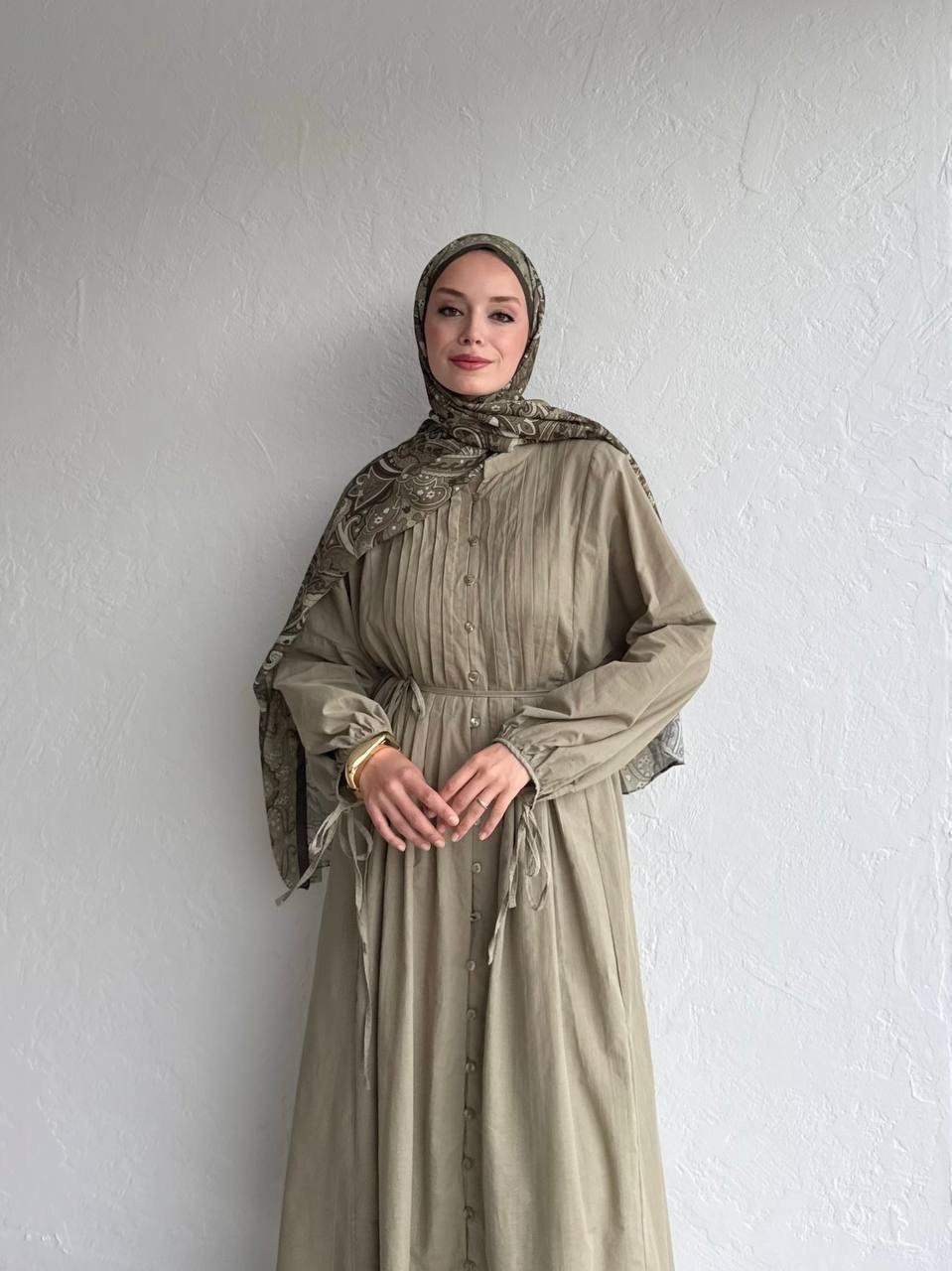 LUKSOR VUAL ELBİSE (ÇAĞLA YEŞİLİ)