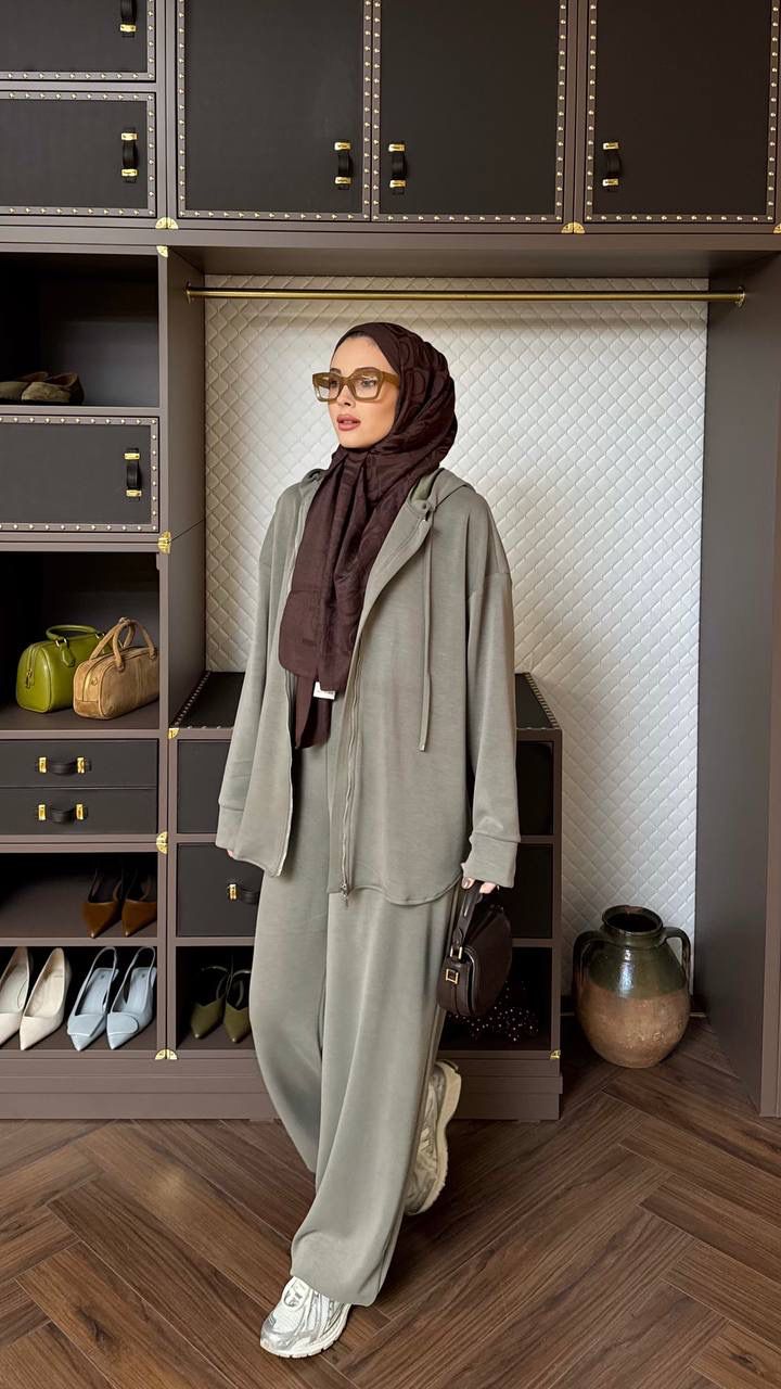 OYSHO KUMAŞ BASİC KAPÜŞONLU TAKIM (ÇAĞLA YEŞİLİ)