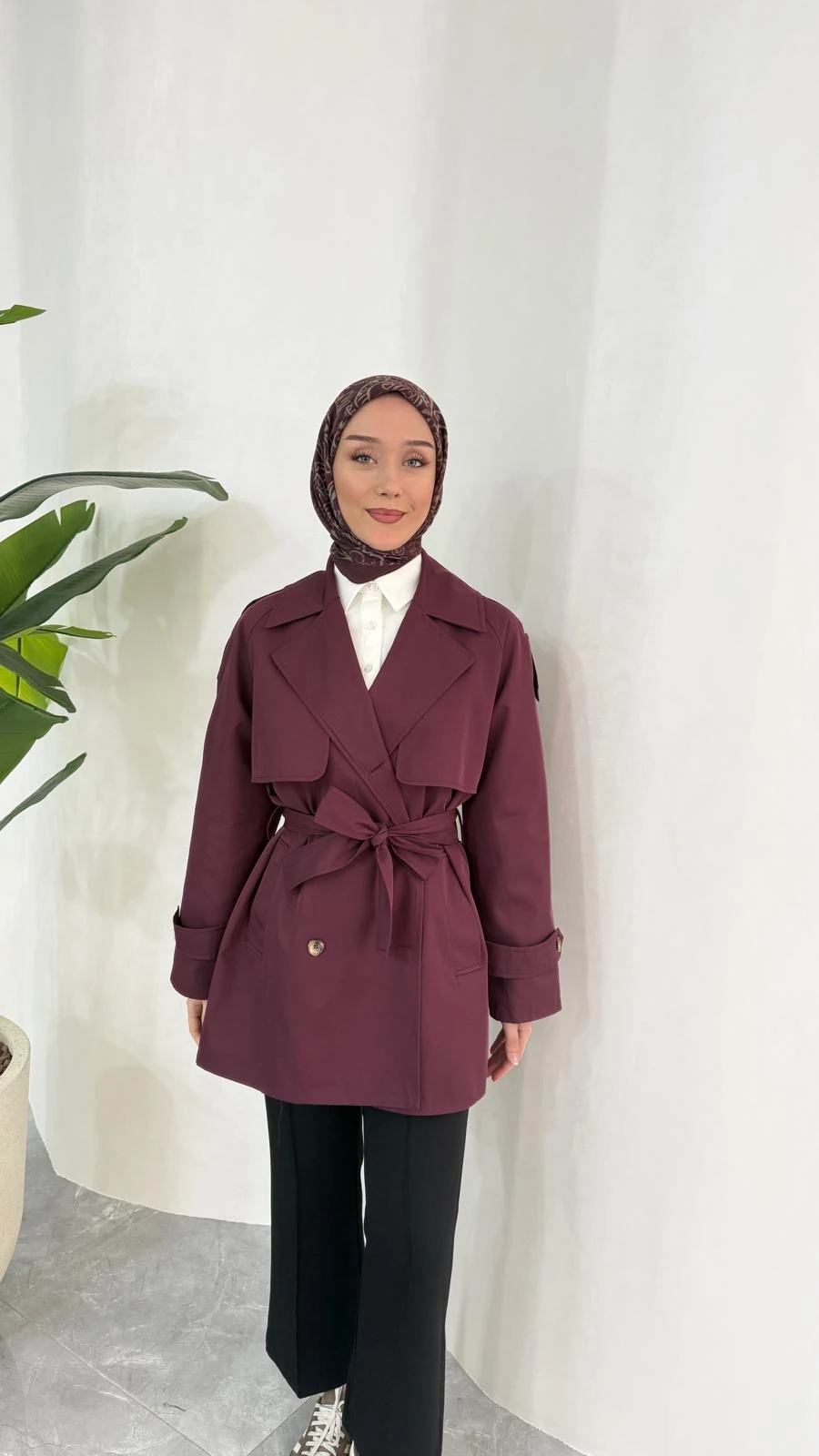 KISA COOL TRENÇKOT (BORDO)