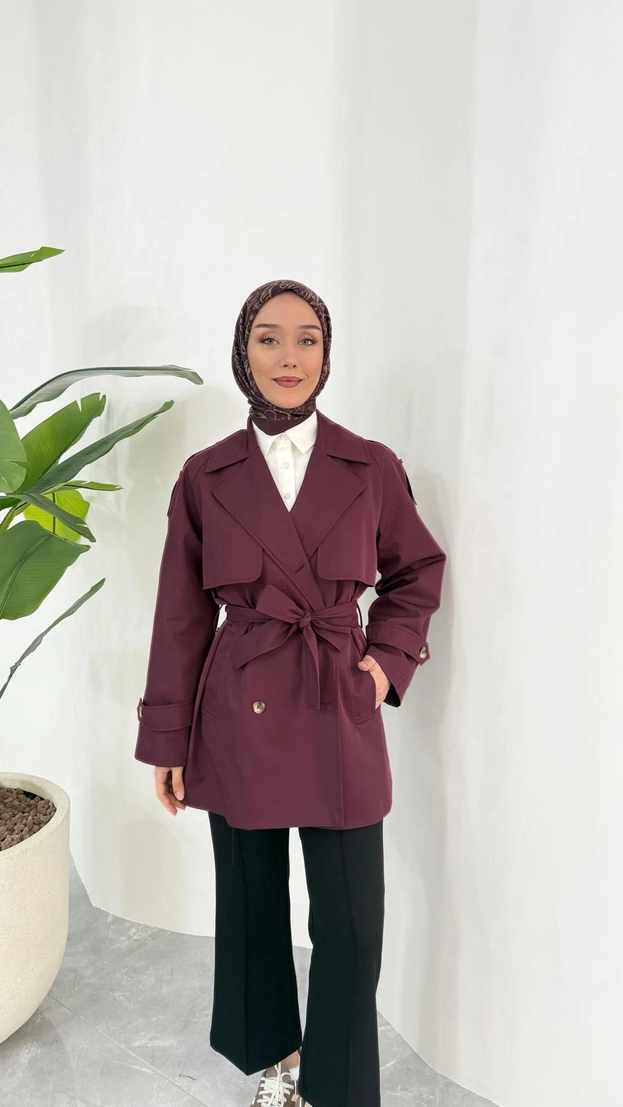 KISA COOL TRENÇKOT (BORDO)