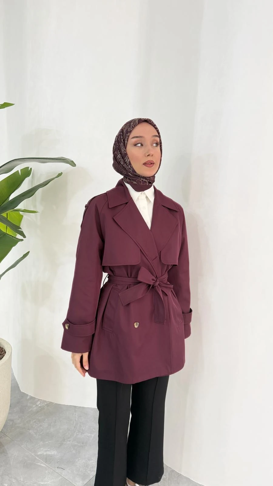 KISA COOL TRENÇKOT (BORDO)