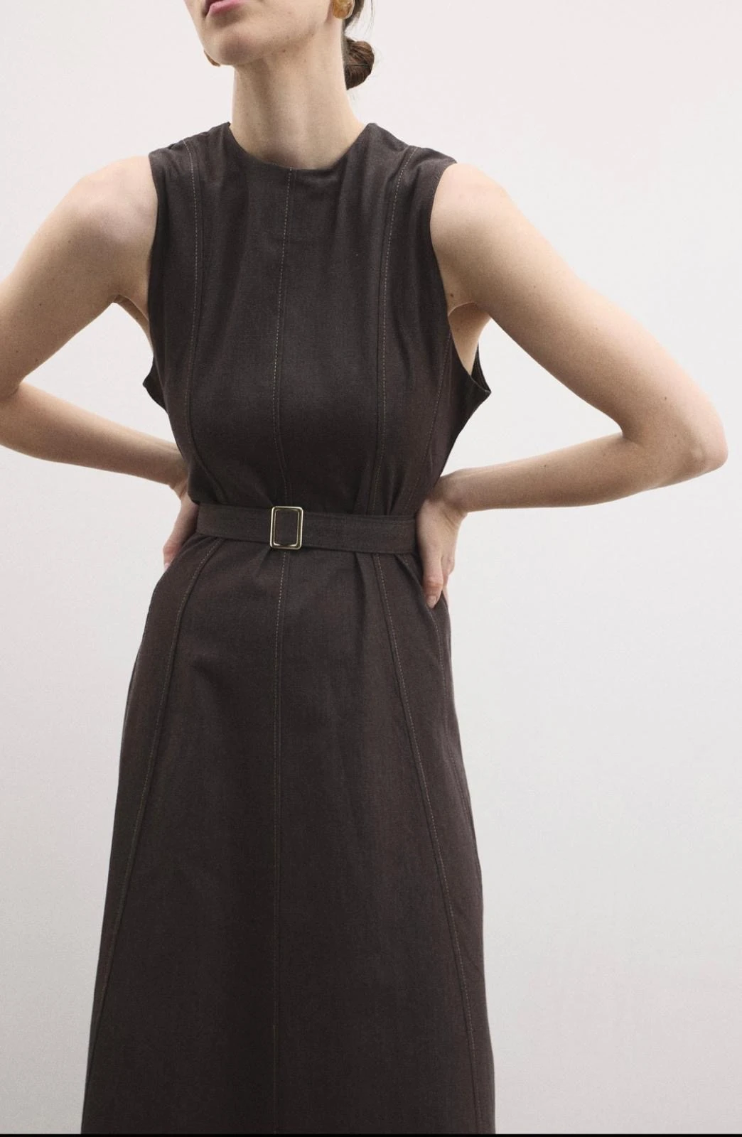 ARLEA KOT JİLE ELBİSE  (KAHVERENGİ)