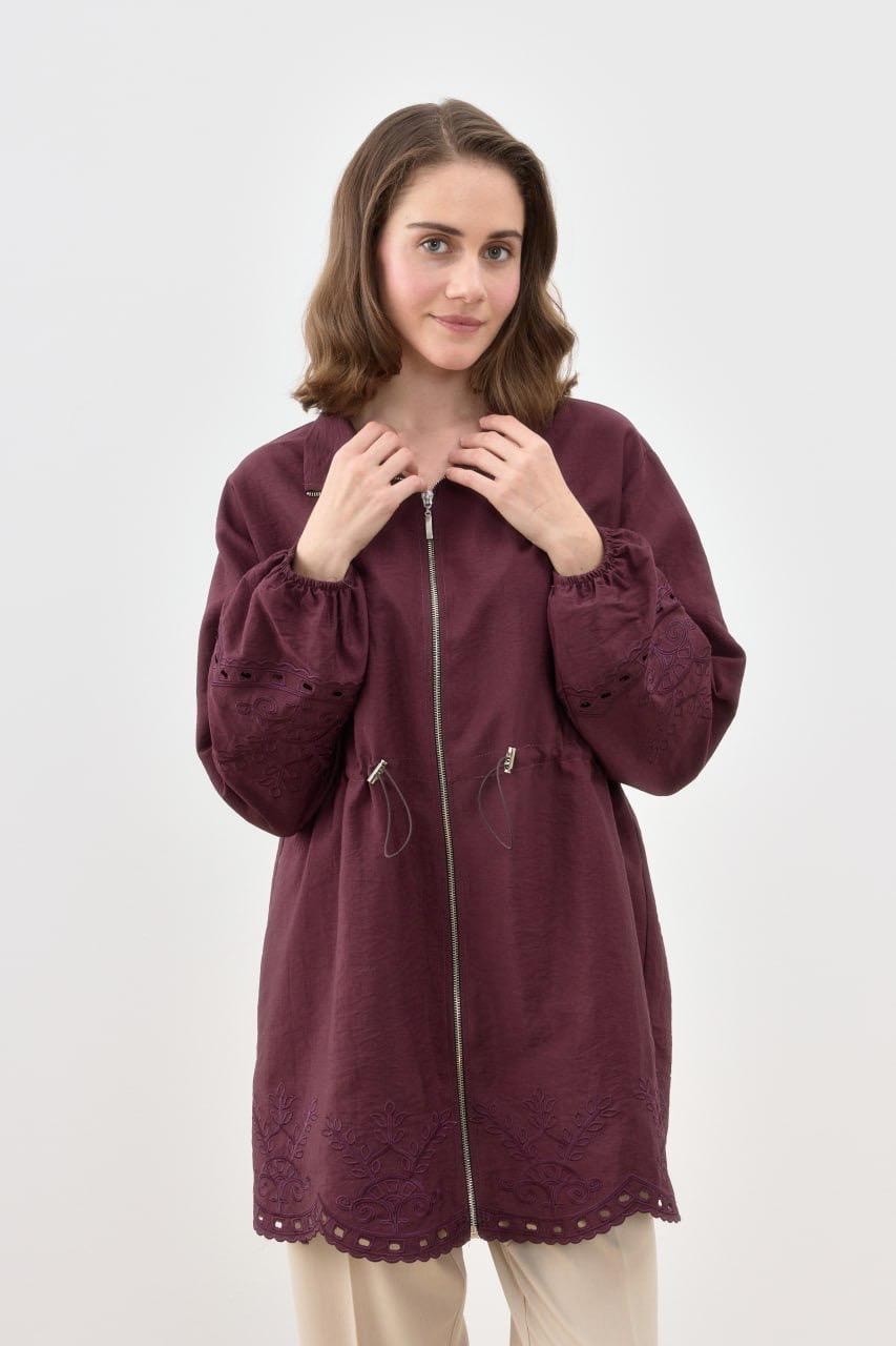 NAKIŞLI CEKET (BORDO)