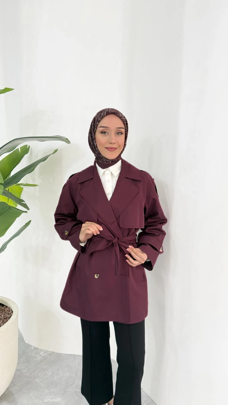 KISA COOL TRENÇKOT (BORDO)