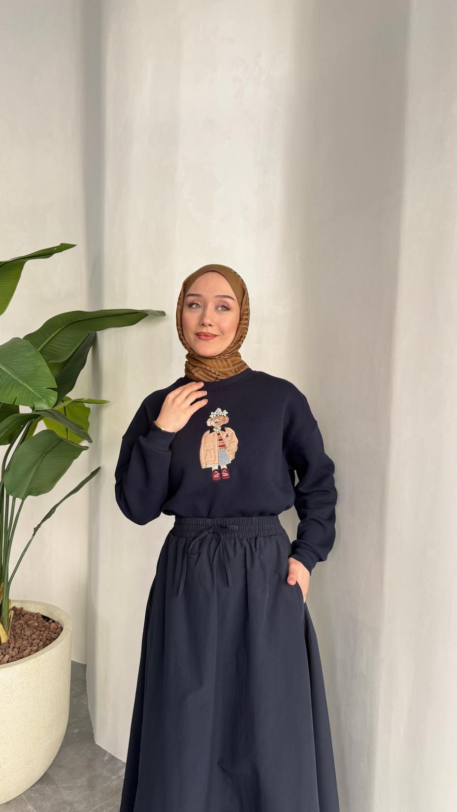 NAKIŞLI SWEAT (LACİVERT)