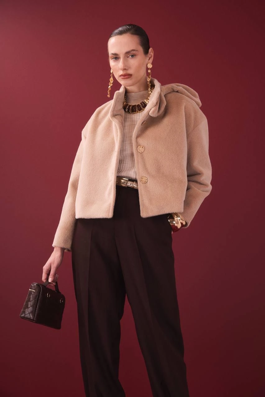 NOİRELLE FİYONKLU KISA KAŞE CEKET