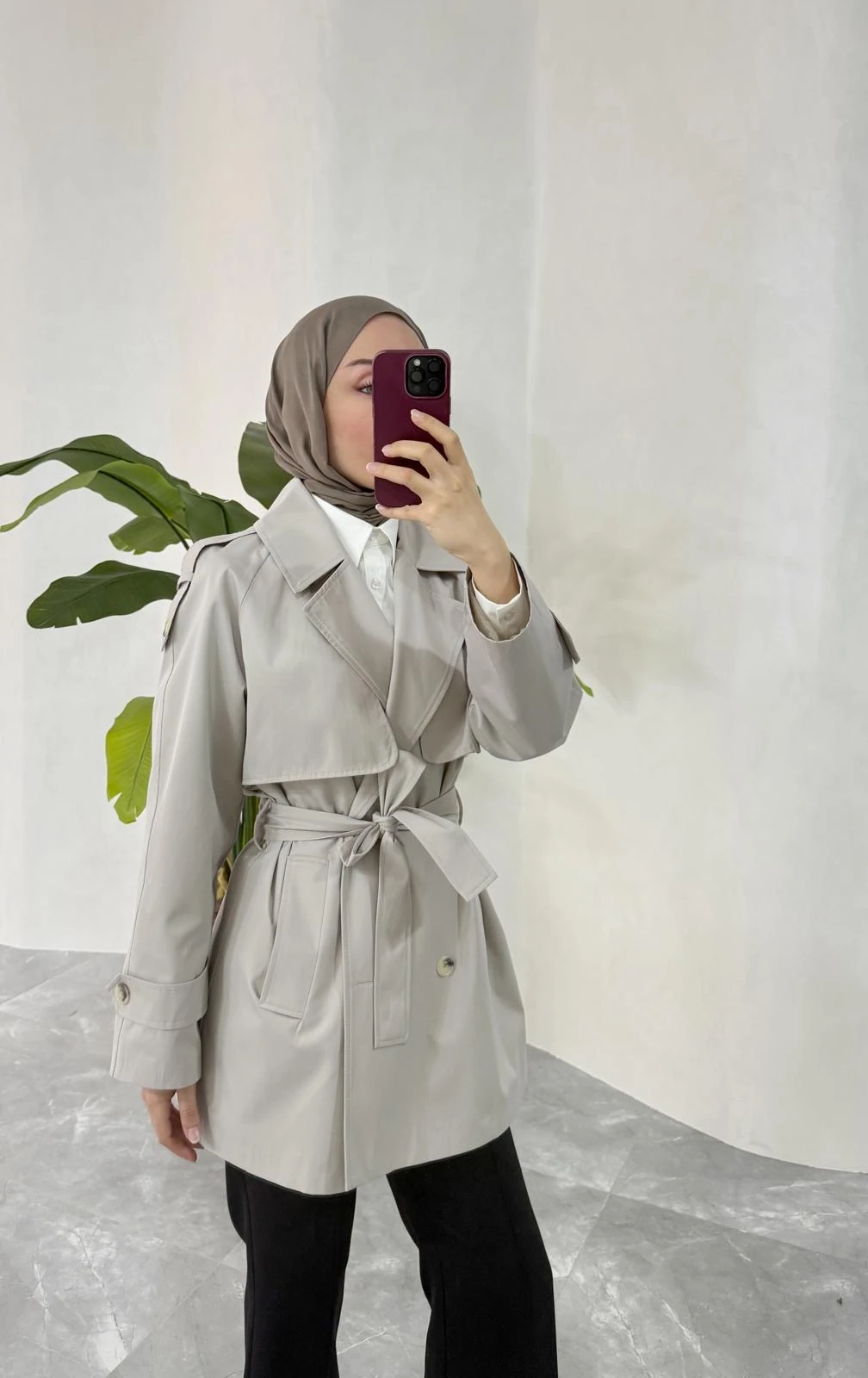 KISA COOL TRENÇKOT (TAŞ RENGİ)