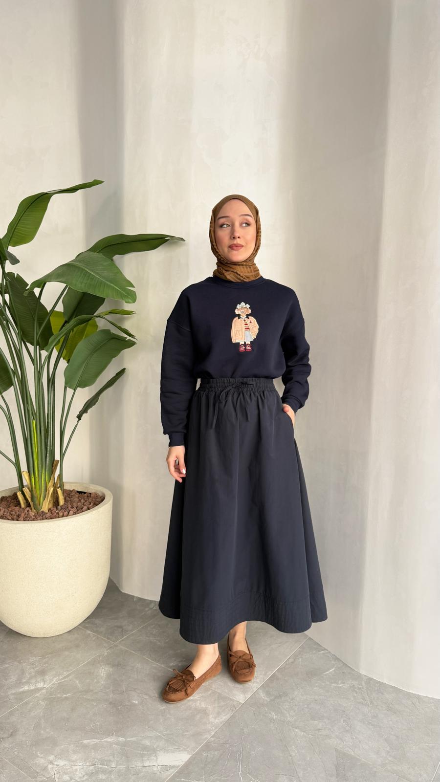 NAKIŞLI SWEAT (LACİVERT)