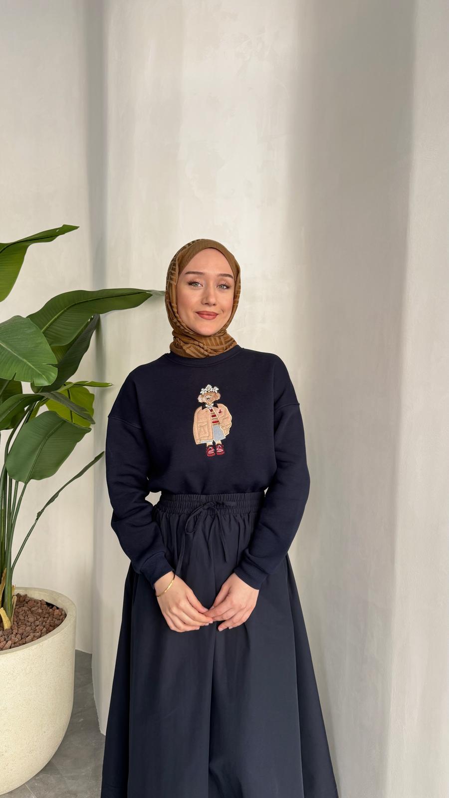 NAKIŞLI SWEAT (LACİVERT)