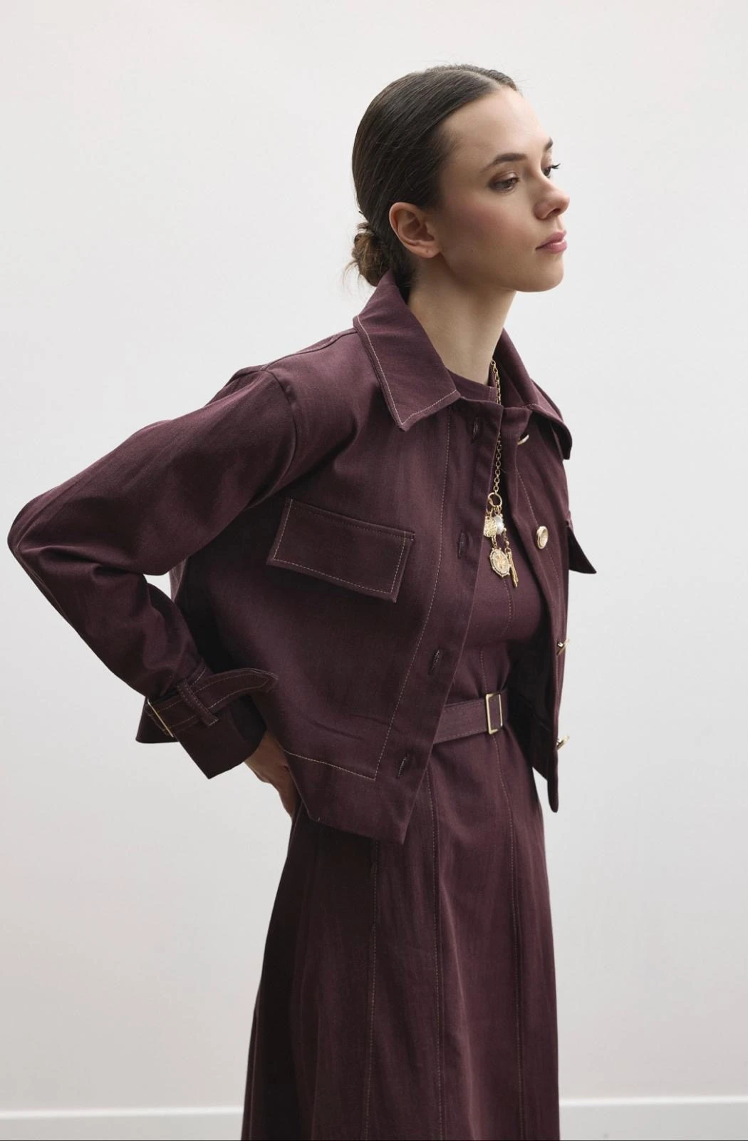 ARLEA KOT JİLE ELBİSE  (BORDO)