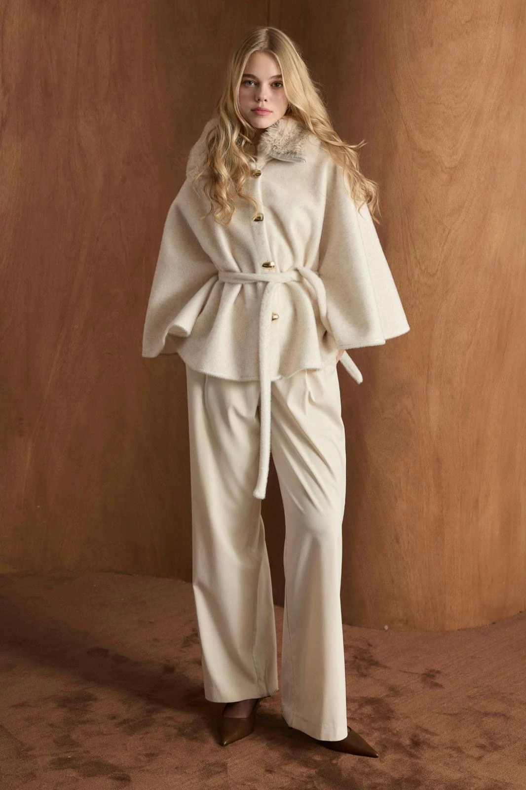 SUZANA YAKA KÜRKLÜ GOLD FOX PANÇO