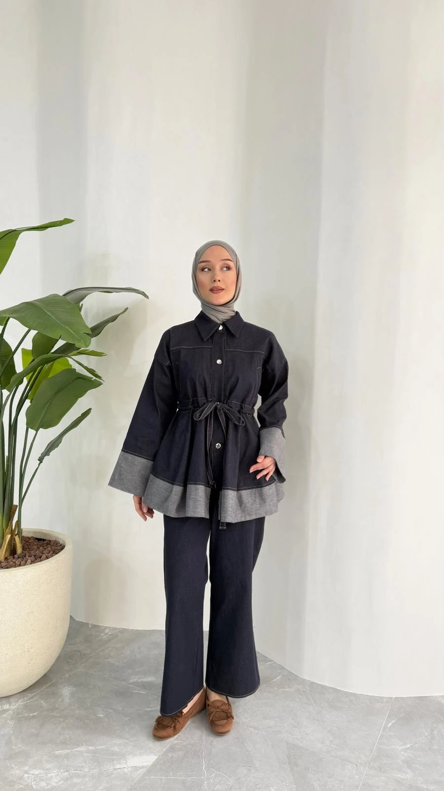 SAMY BELDEN BAĞLAMALI PANTOLON TAKIM (LACİVERT)