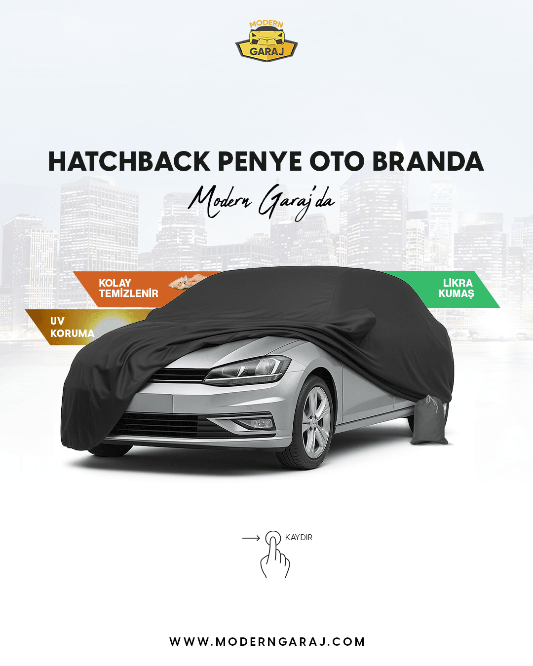 Penye Hatchback Otomobil Branda - Siyah