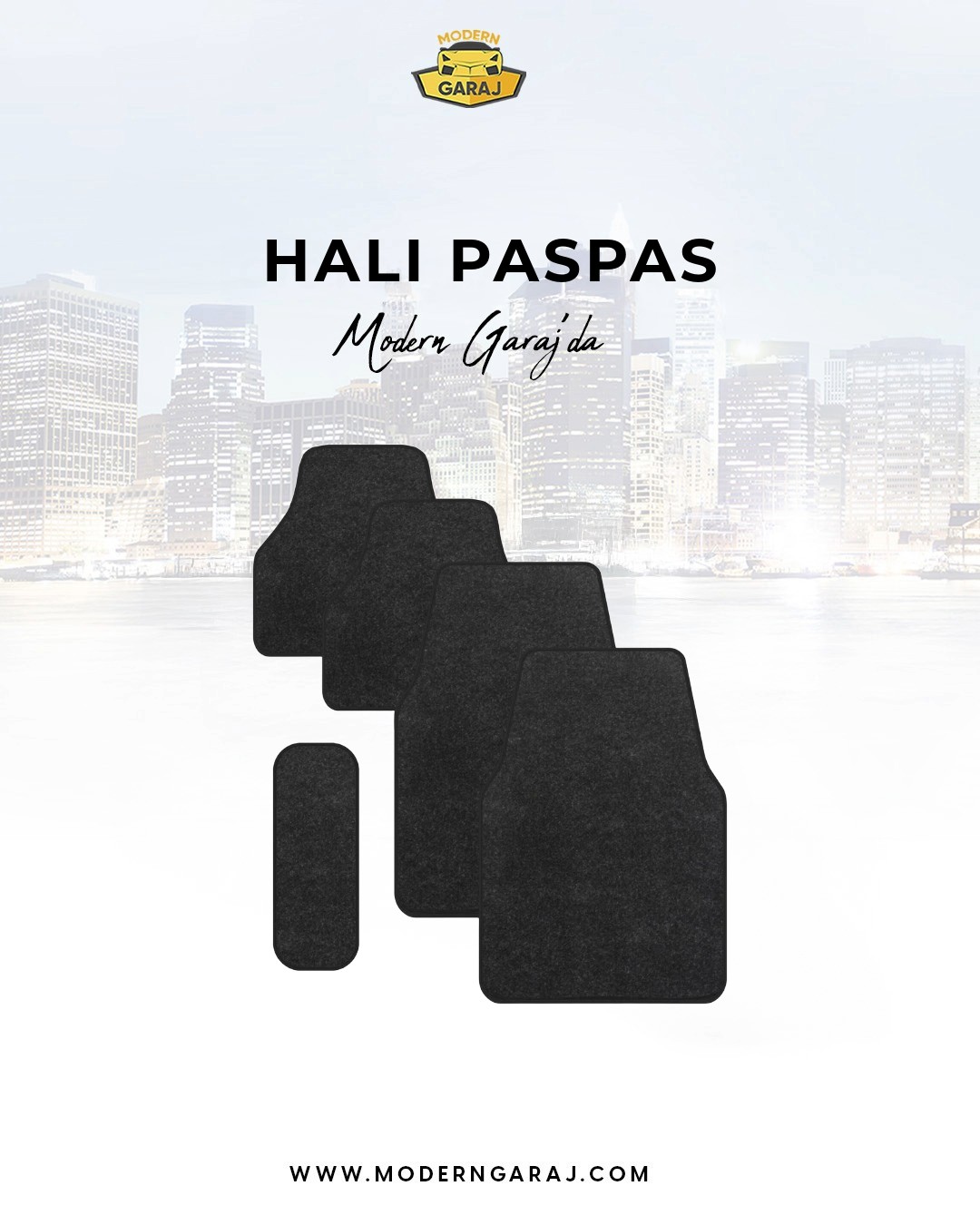 Halı Paspas 5 Parça - Siyah