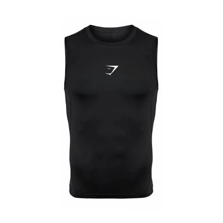 Gymshark Siyah / Beyaz Sıfır Kol Compression