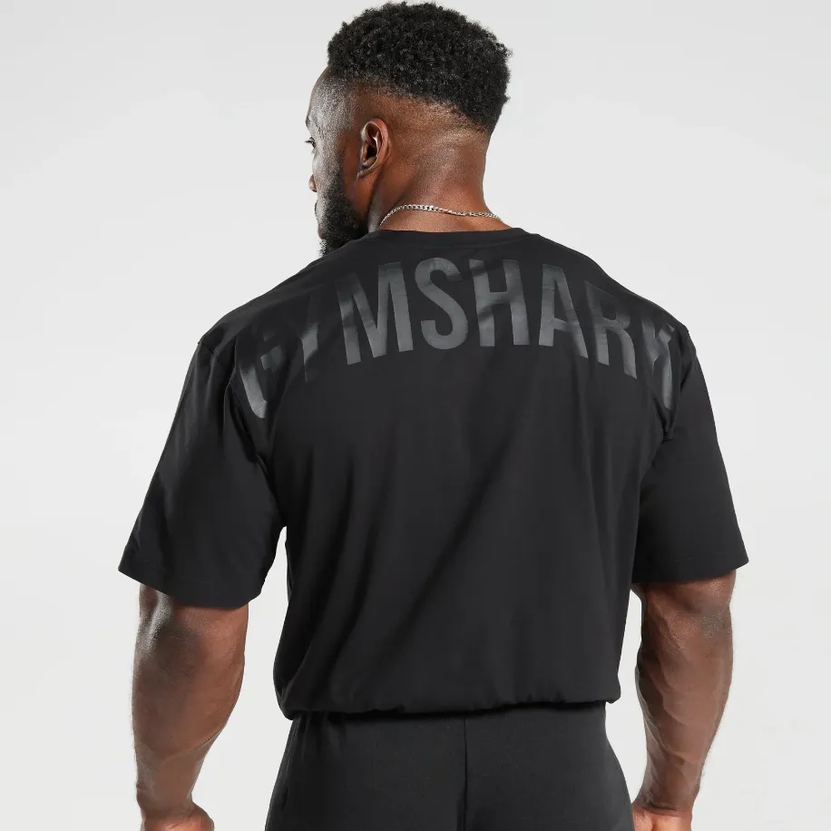 Gymshark Power Siyah Oversize T-Shirt