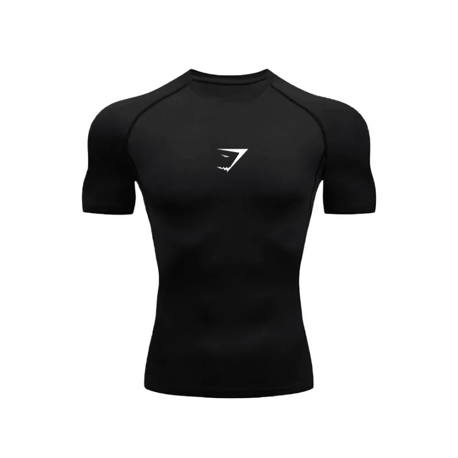 Gymshark Siyah / Beyaz Compression T-shirt