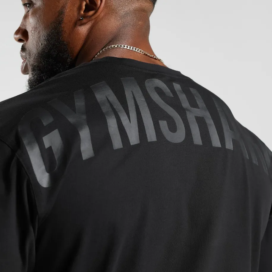 Gymshark Power Siyah Oversize T-Shirt