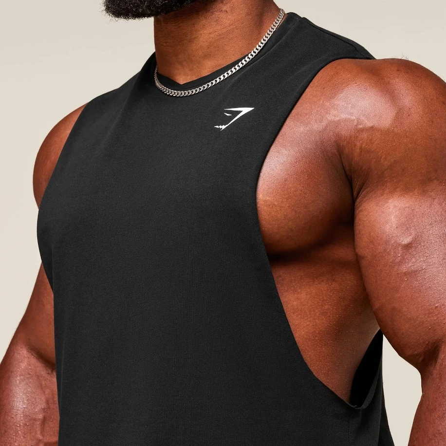 Gymshark Siyah / Beyaz Sıfır Kol Atlet