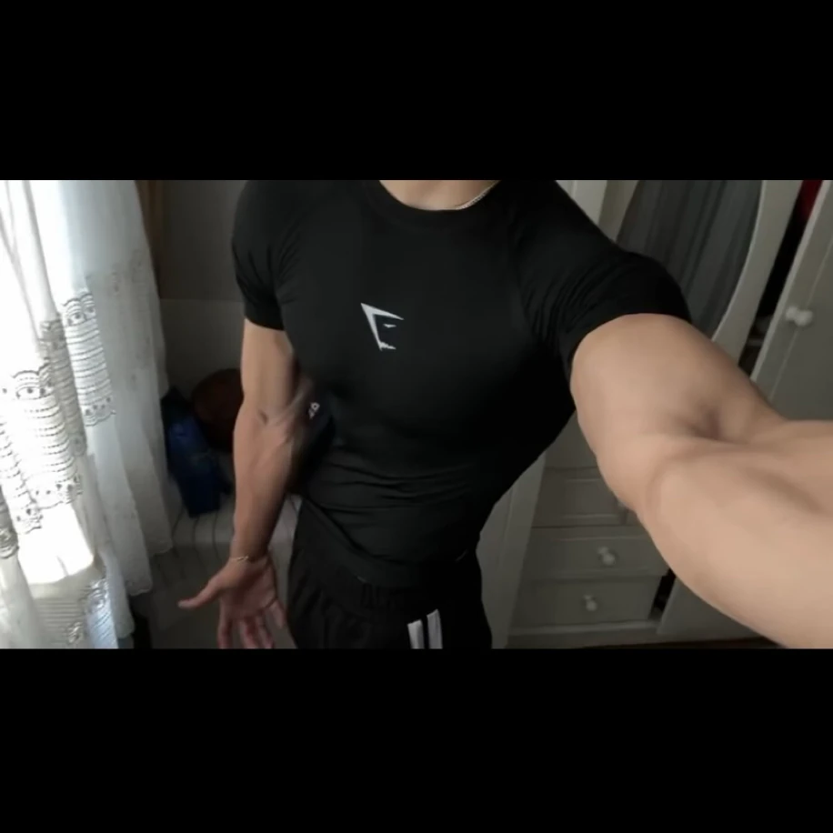 Gymshark Siyah / Beyaz Compression T-shirt