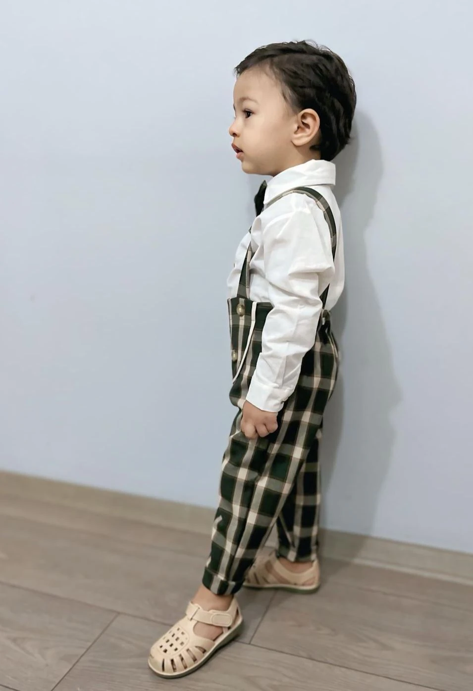 Favorimkids  Pamuklu Bebek Çocuk  Yeşil Çizgili Salopet Takım 3 lü set