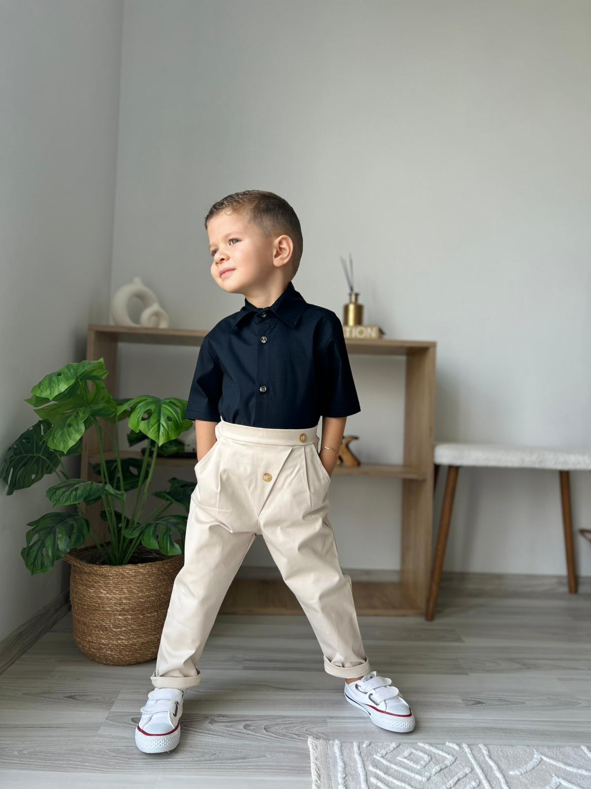 Favorimkids Bebek Çocuk Pantalon Kısa Gömlek Takım 1-5 yaş 