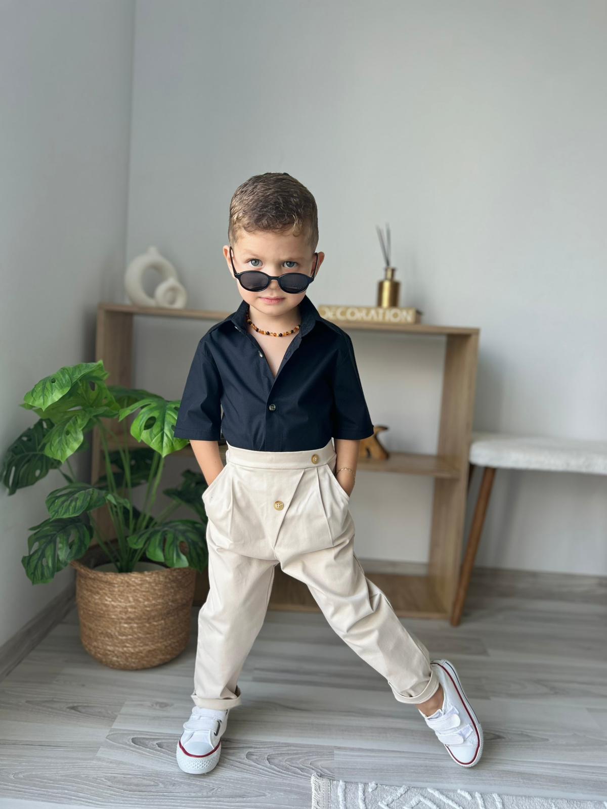 Favorimkids Bebek Çocuk Pantalon Kısa Gömlek Takım 1-5 yaş 