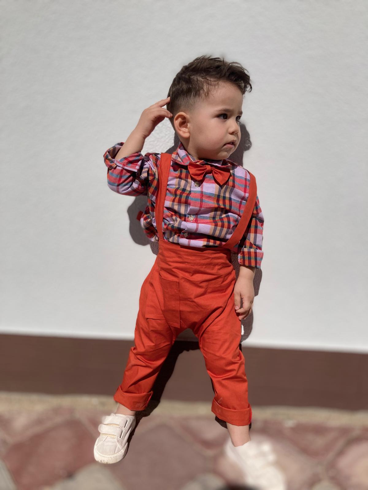 Favorimkids yeni kareli renkli Salopet Takım 