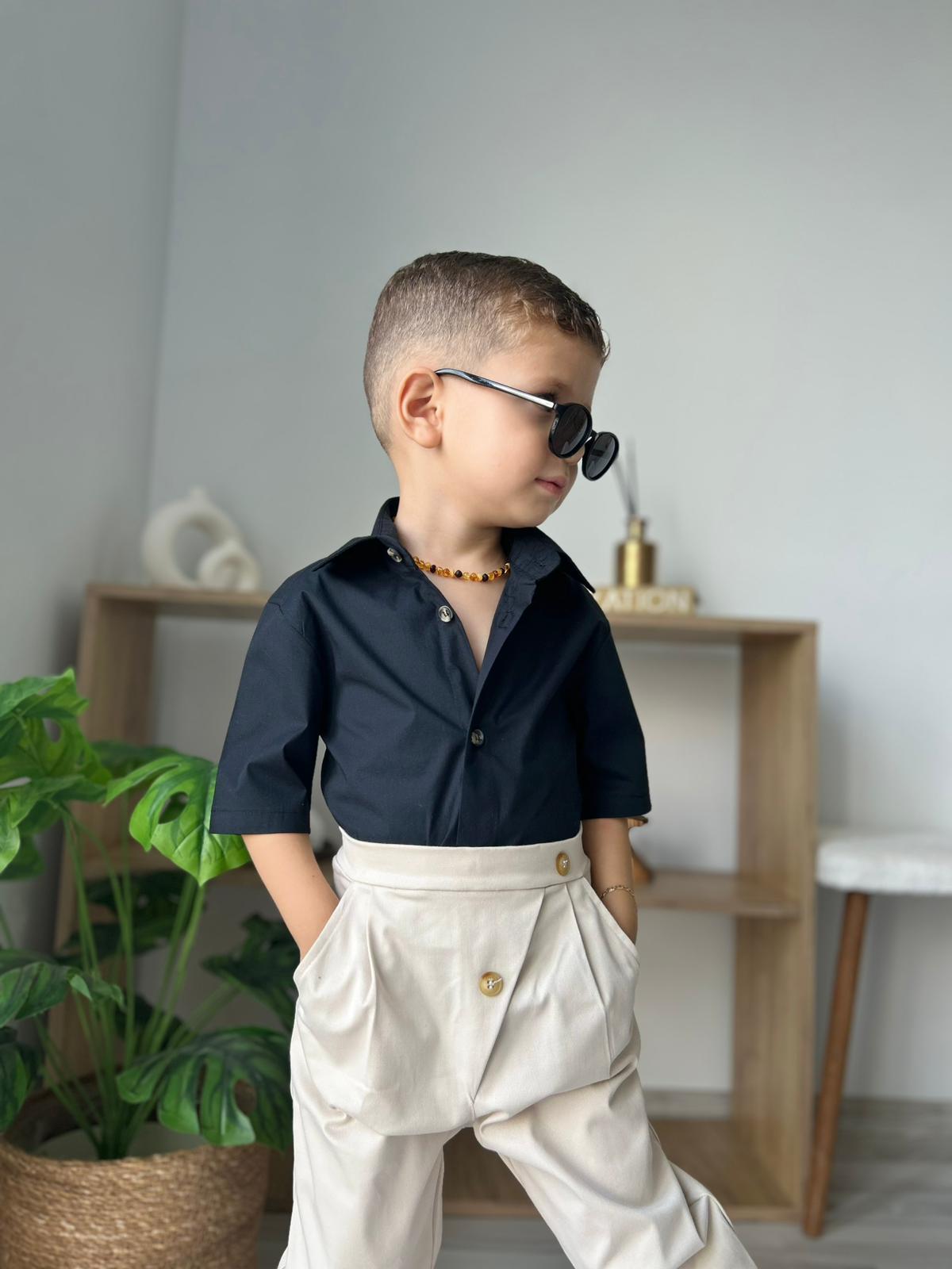 Favorimkids Bebek Çocuk Pantalon Kısa Gömlek Takım 1-5 yaş 