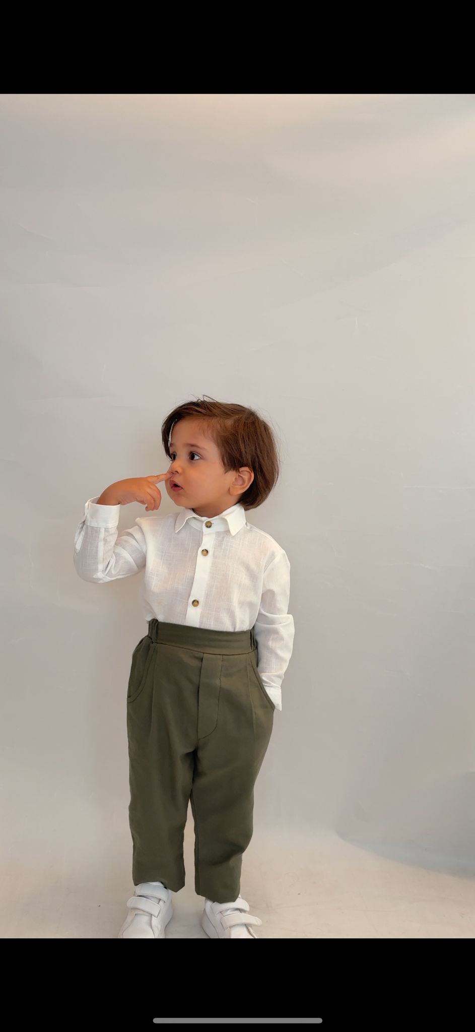 Favorimkids Bebek Çocuk yeşil beyaz  Uzun Kollu Pantalon Gömlek Takım 1-5 yaş new6