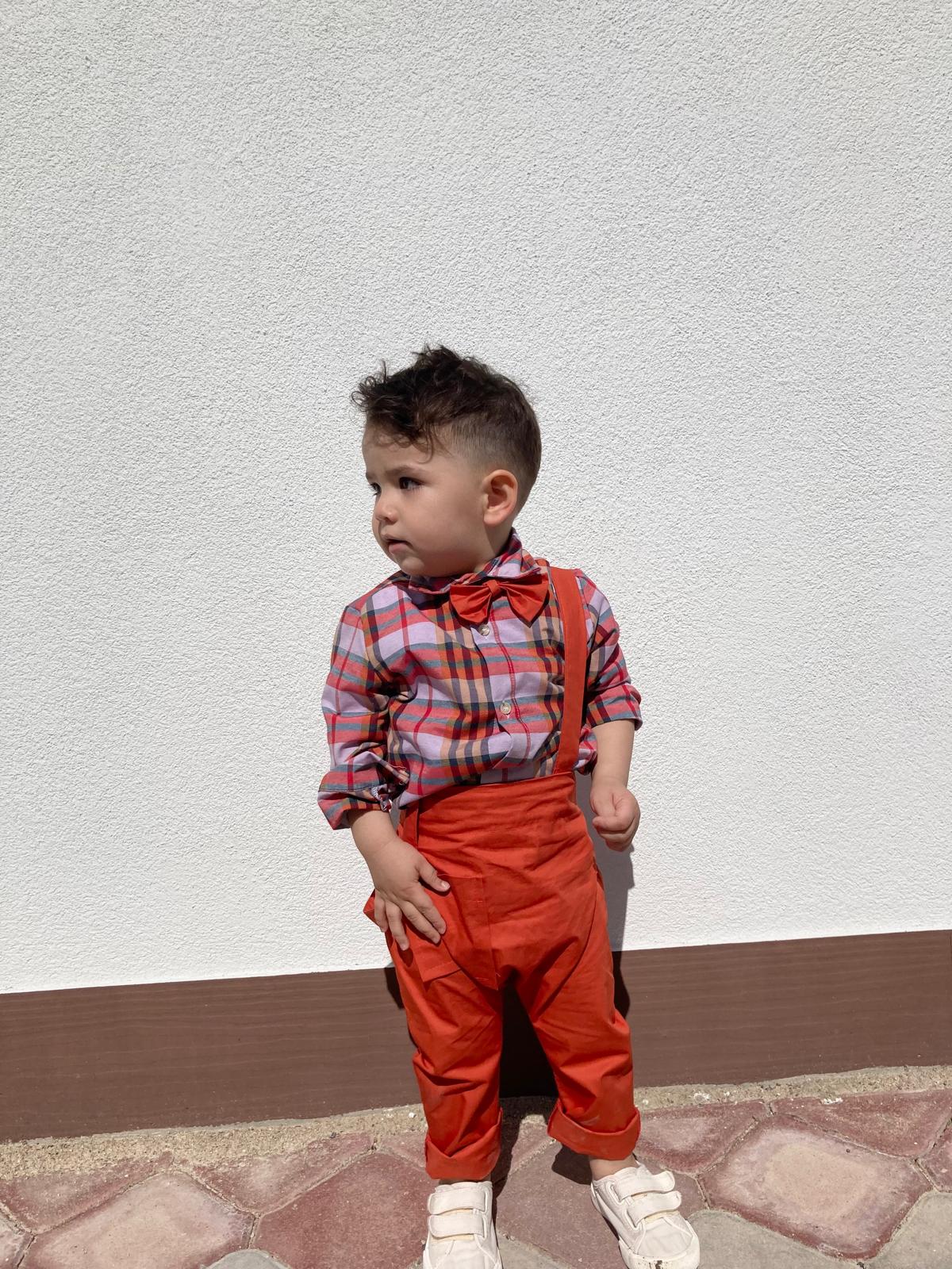 Favorimkids yeni kareli renkli Salopet Takım 