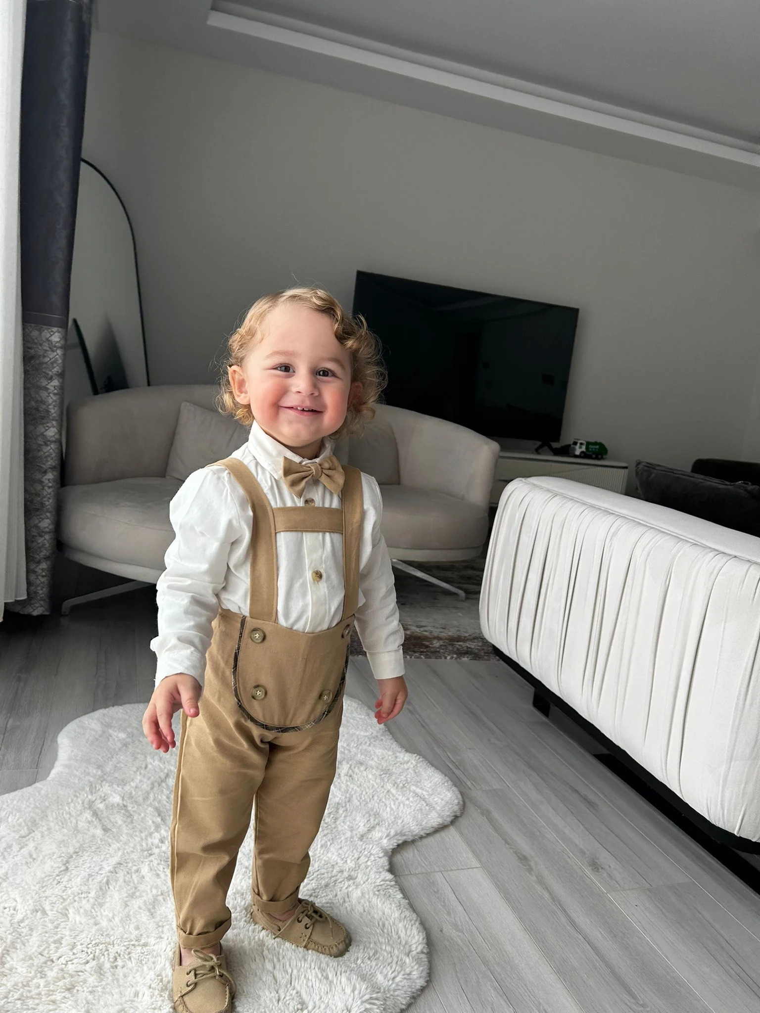 Favorimkids Salopet Takım 3 lü set Gömlek Salopet Papyon 