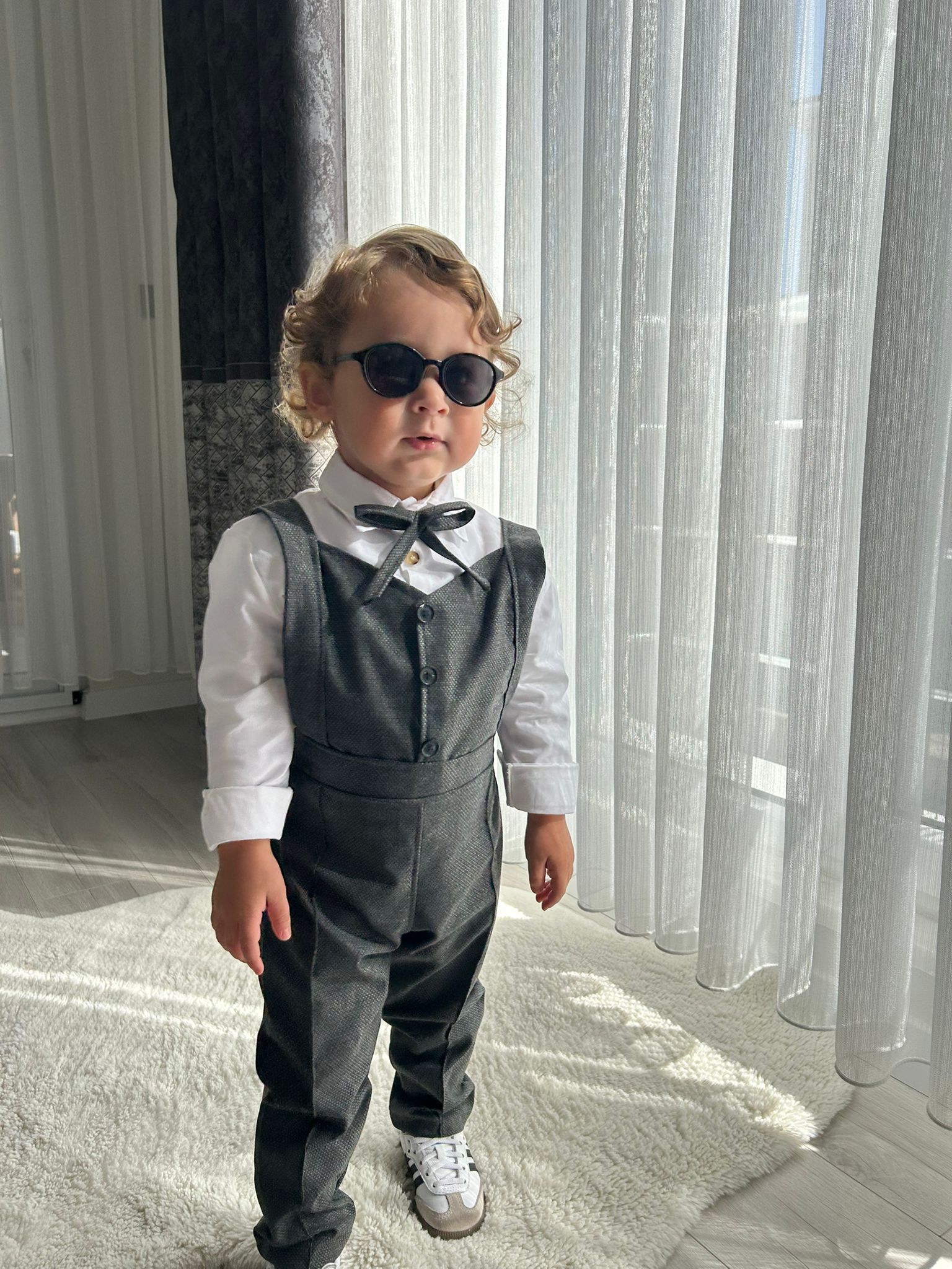 Favorimkids GRİ Tulum Yelekli Takım Pamuklu Bebek Çocuk 1-6 yaş 