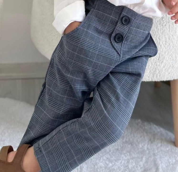 Favorimkids antrasit çizgili Harem pantalon