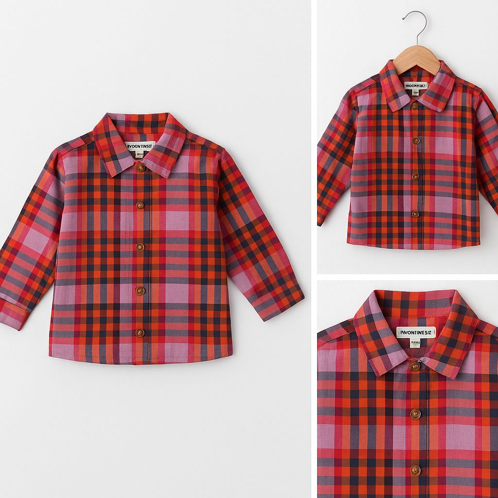 Favorimkids Kırmızı Çizgili  Pamuklu Erkek Bebek Gömlek 1-4 Yaş