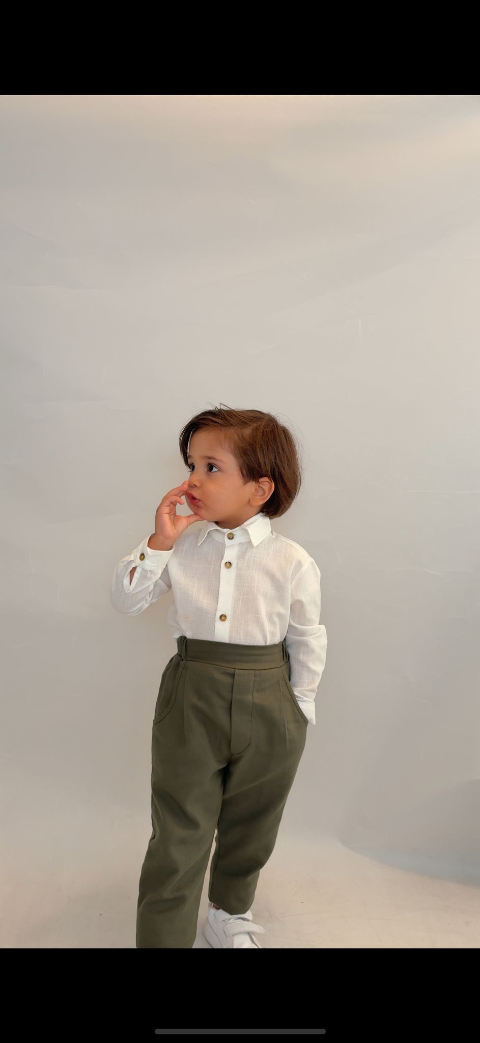 Favorimkids Bebek Çocuk yeşil beyaz  Uzun Kollu Pantalon Gömlek Takım 1-5 yaş new6