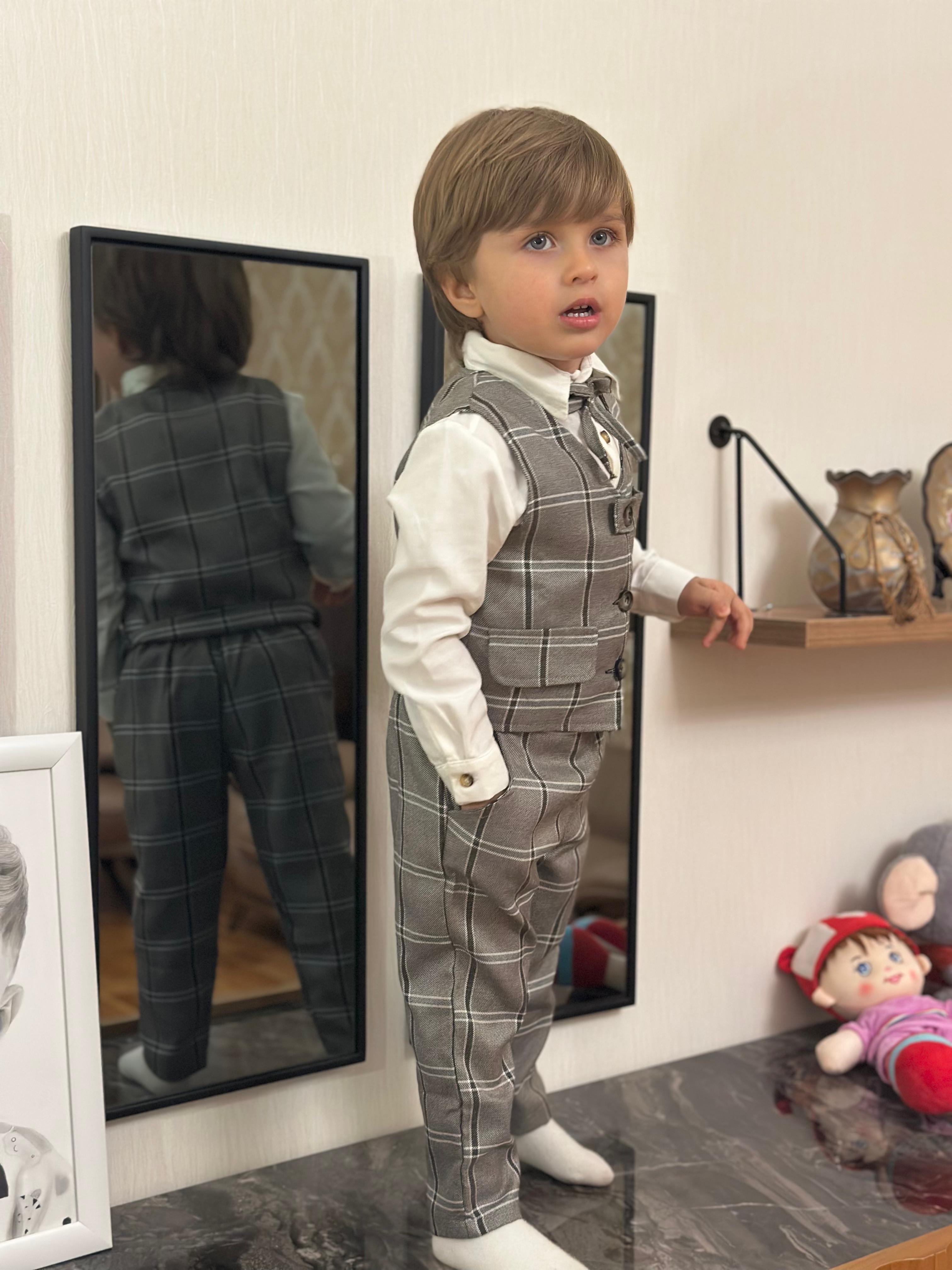 Favorimkids Bebek Çocuk  Yeni yelekli Takım Çizgili Pamuklu 1-6