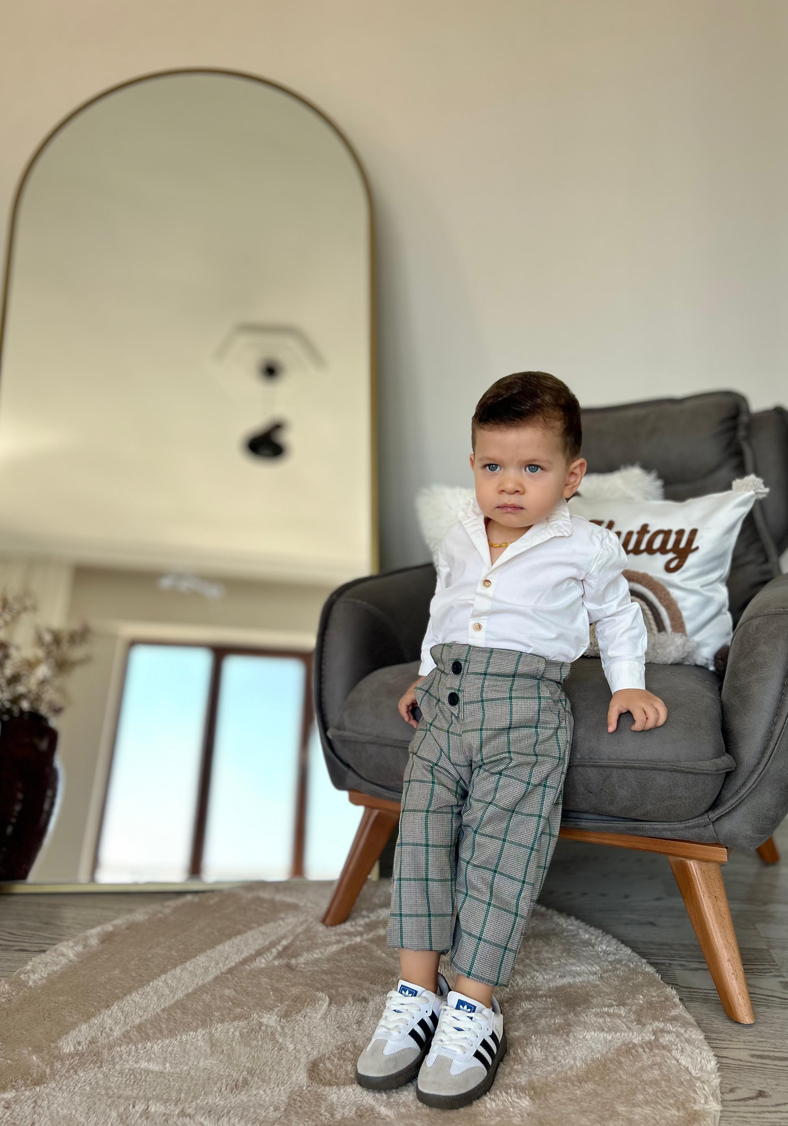  Favorimkids Erkek Bebek Çocuk Pantalon Hakim Gömlek 2 li takım