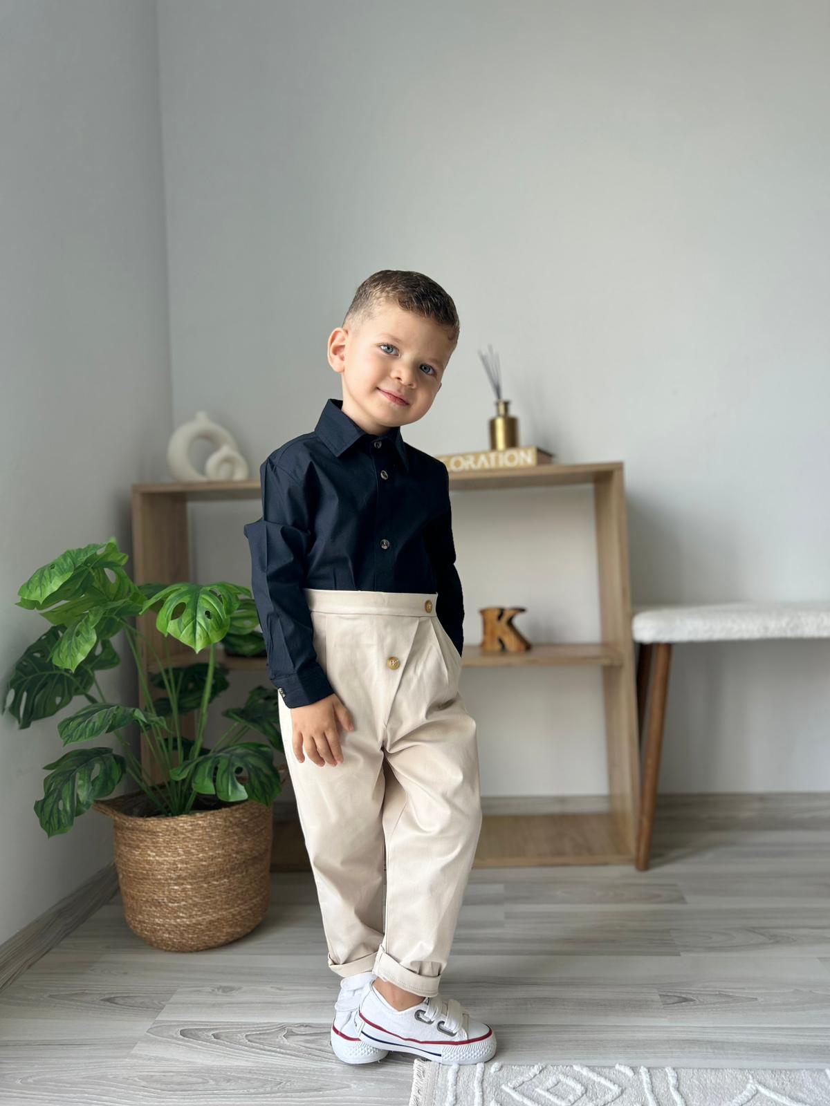 Favorimkids Bebek Çocuk Pantalon Siyah uzun  Gömlek Takım 1-5 yaş 
