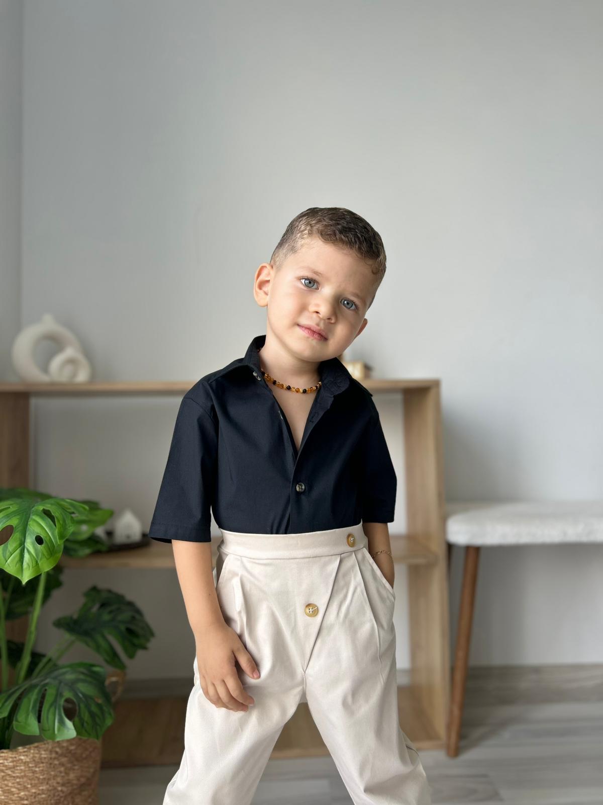 Favorimkids Bebek Çocuk Pantalon Kısa Gömlek Takım 1-5 yaş 