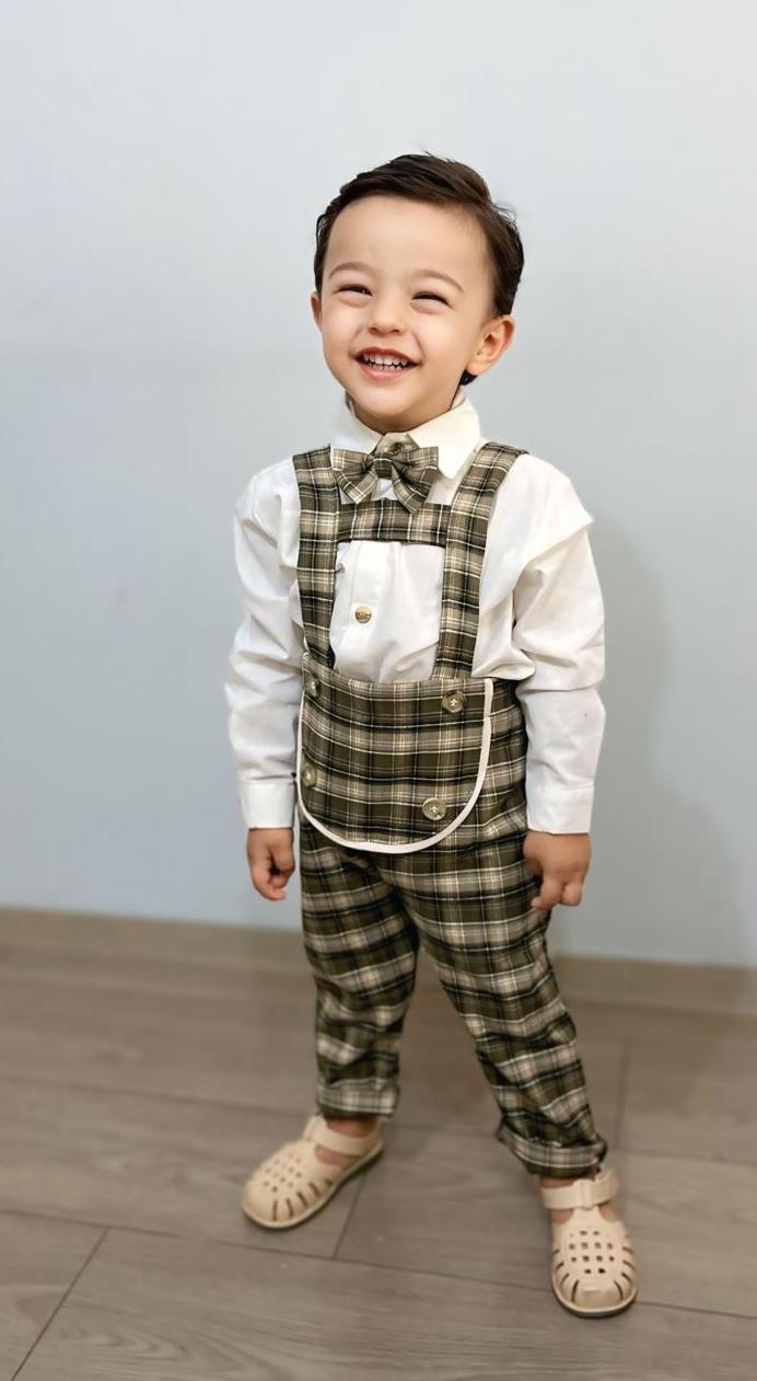 Favorimkids Pamuklu Bebek Çocuk Çizgili Salopet Takım 3 lü set 