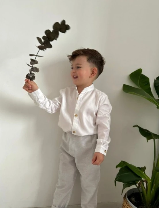 Favorimkids Gri Yeni Keten ALT Üst Takım