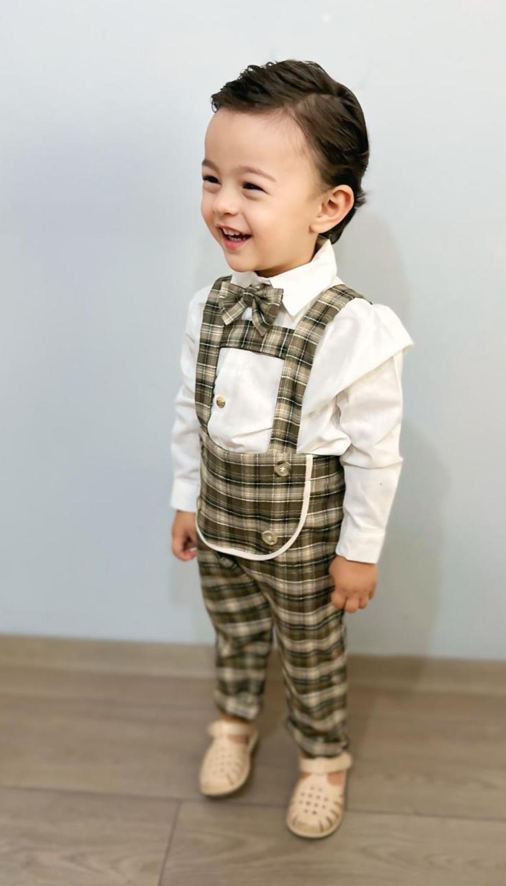 Favorimkids Pamuklu Bebek Çocuk Çizgili Salopet Takım 3 lü set 