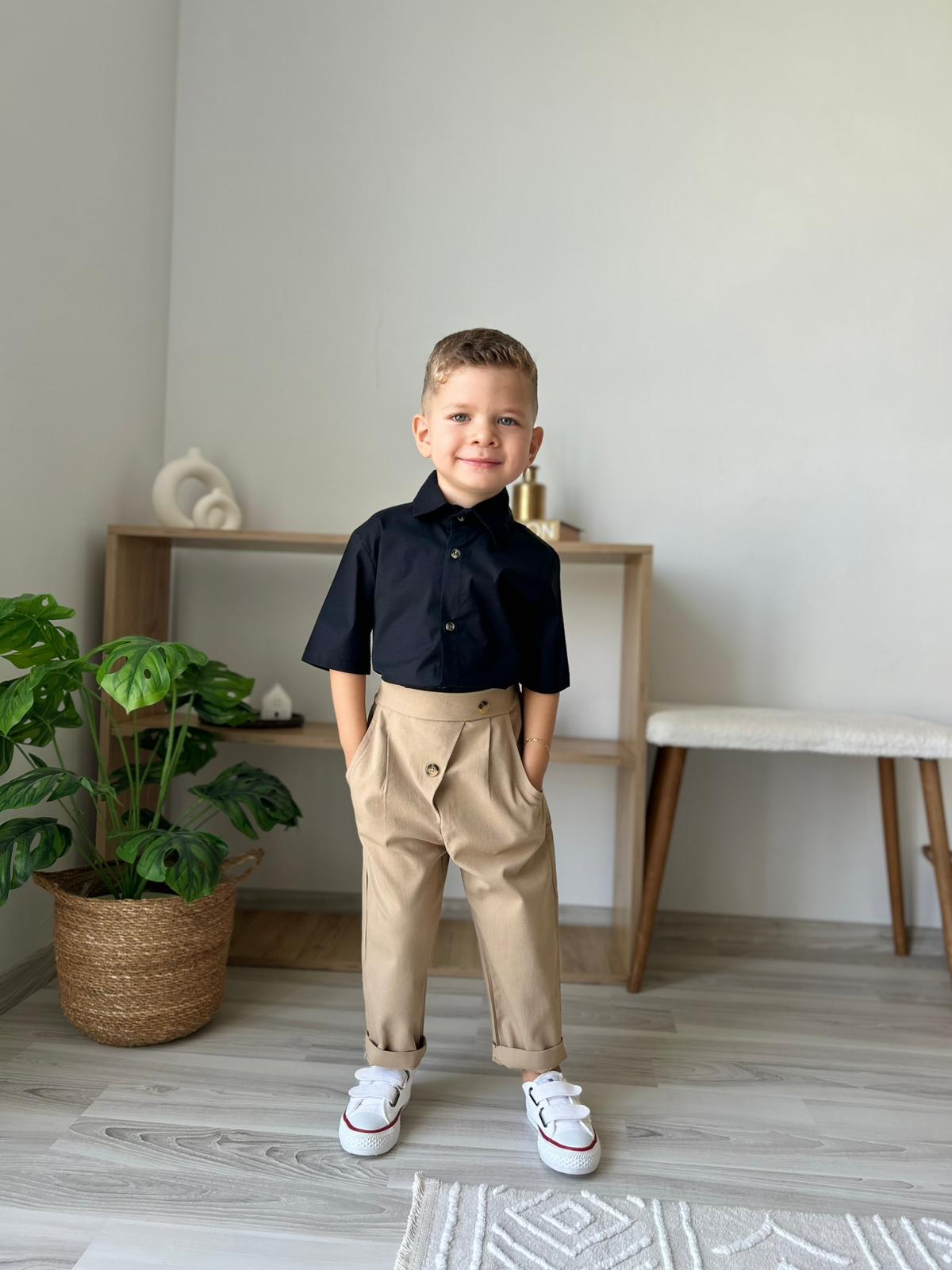 Favorimkids Bebek Çocuk  kısa kol 1- Pantalon 1- Gömlek Takım 1-5 yaş 