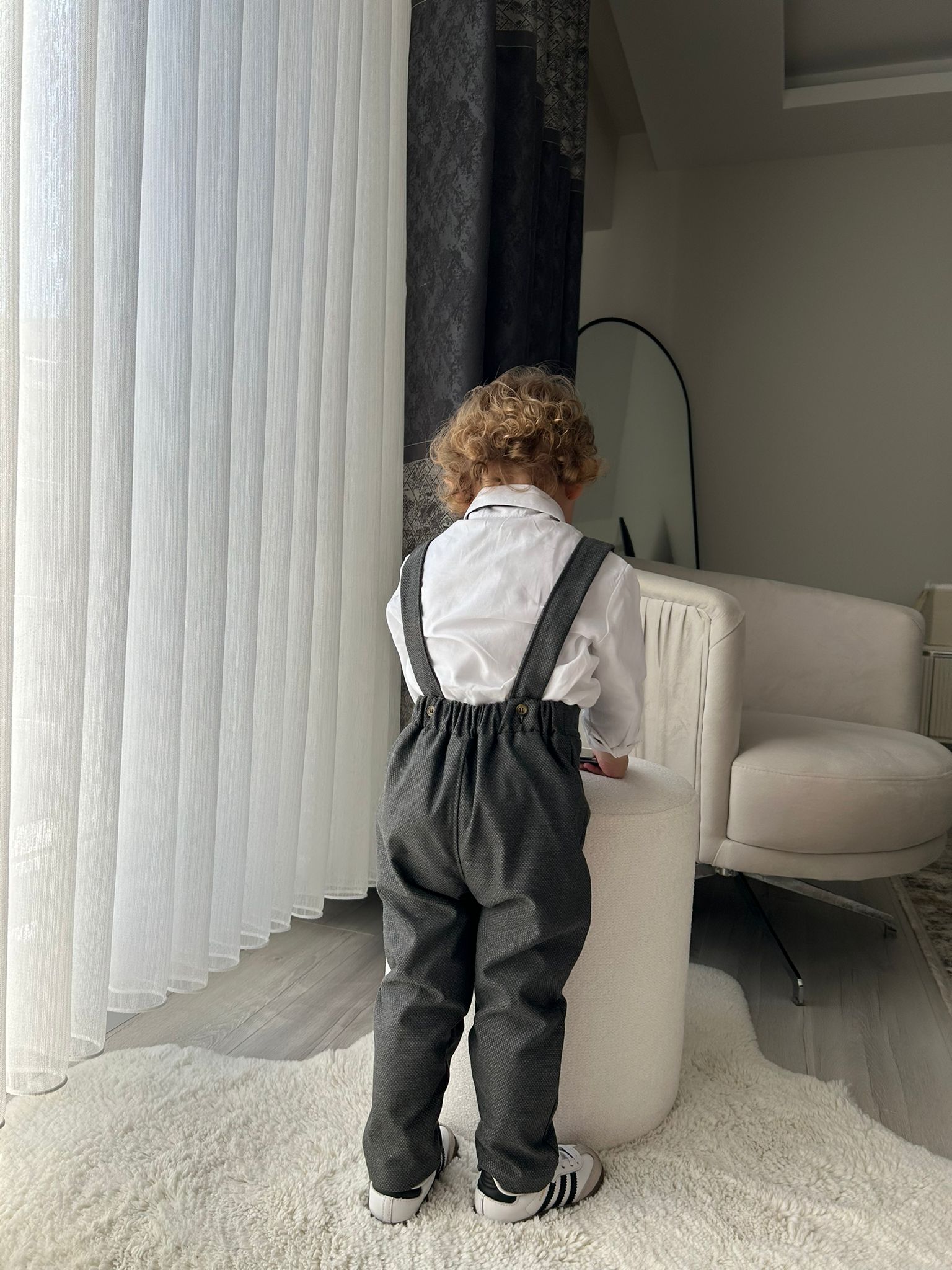 Favorimkids GRİ Tulum Yelekli Takım Pamuklu Bebek Çocuk 1-6 yaş 