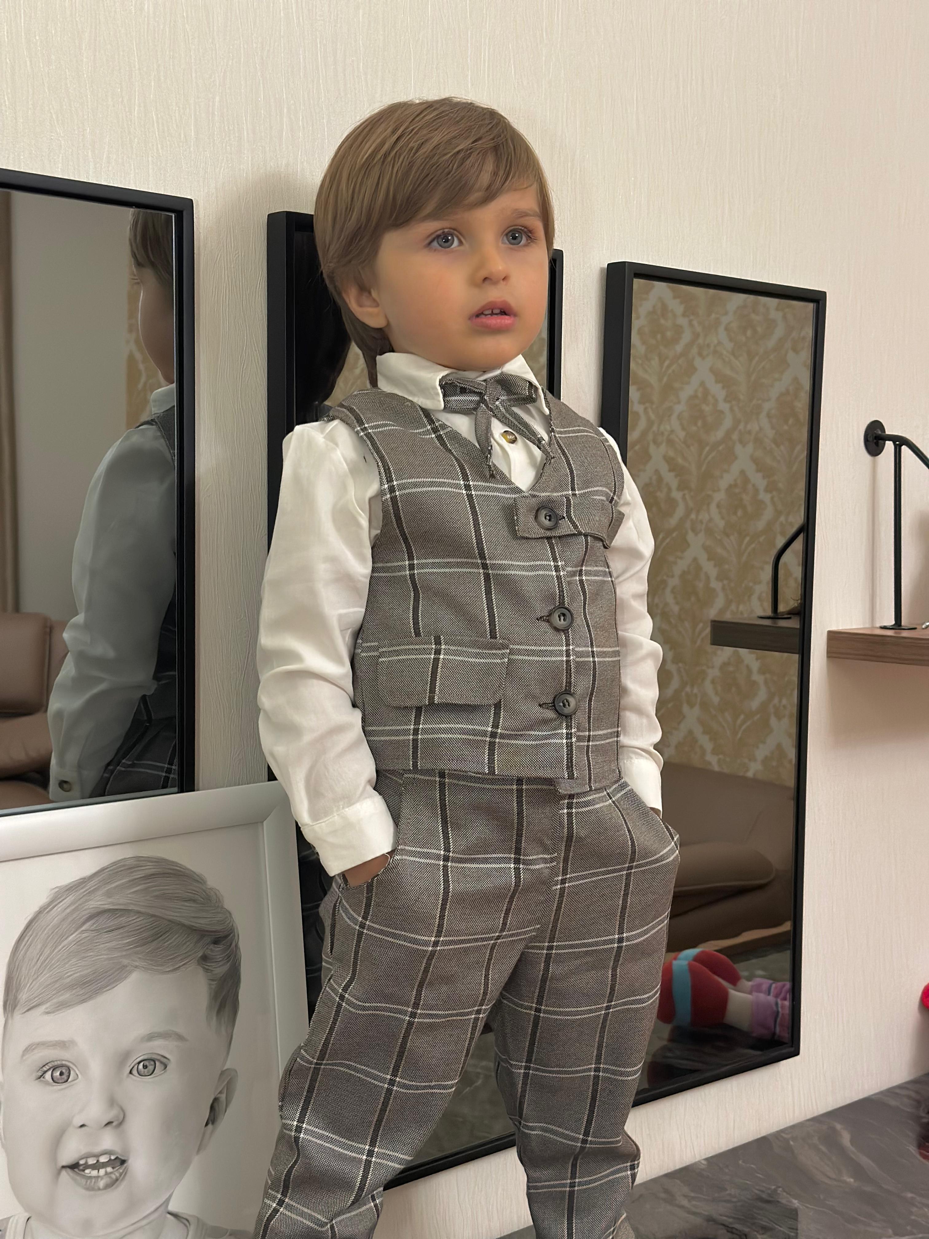 Favorimkids Bebek Çocuk  Yeni yelekli Takım Çizgili Pamuklu 1-6