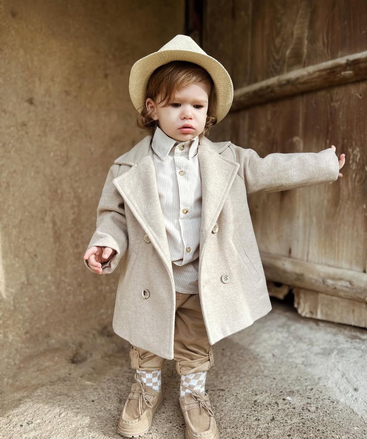 Favorimkids KREM Kaşe Bebek Çocuk Kaban