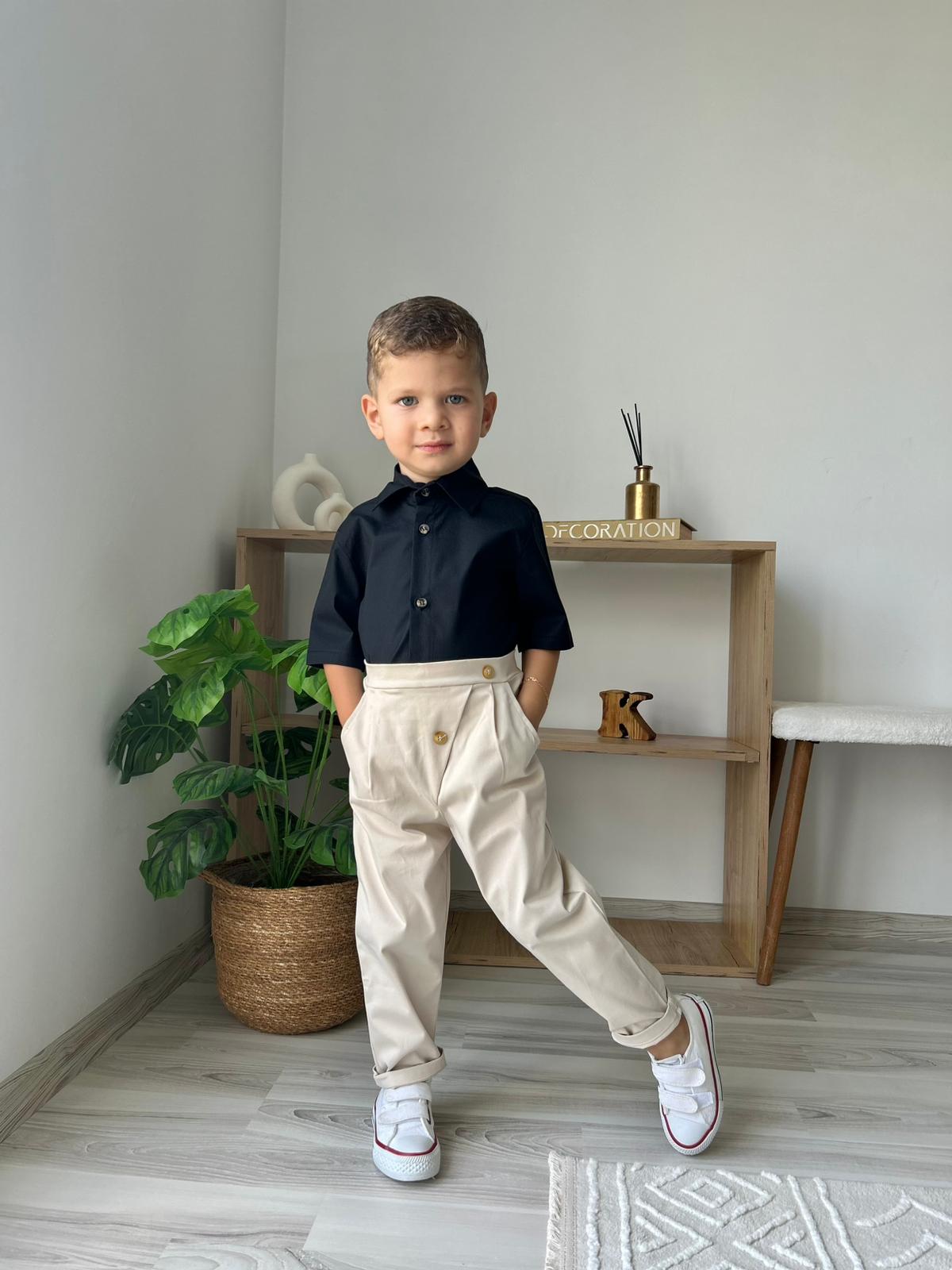 Favorimkids Bebek Çocuk Pantalon Kısa Gömlek Takım 1-5 yaş 
