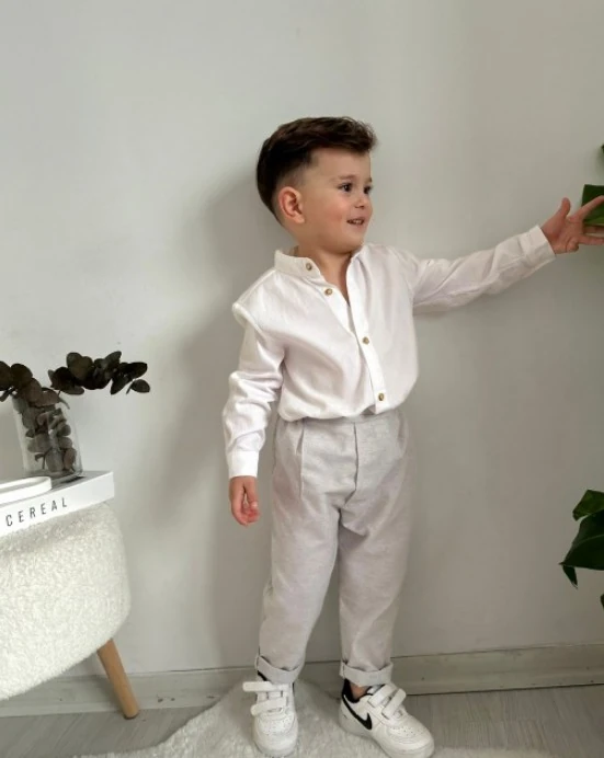 Favorimkids Gri Yeni Keten ALT Üst Takım