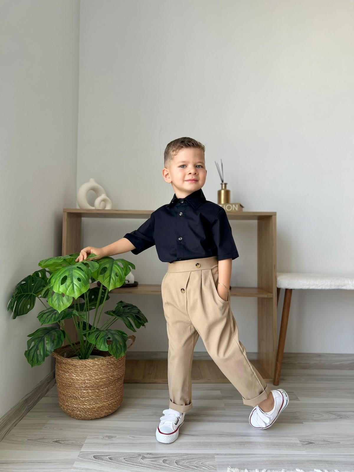 Favorimkids Bebek Çocuk  kısa kol 1- Pantalon 1- Gömlek Takım 1-5 yaş 